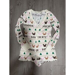 Minnie Mouse Mickey Mouse Pajama Romper One‎ Piece Sleepwear Women's Medium